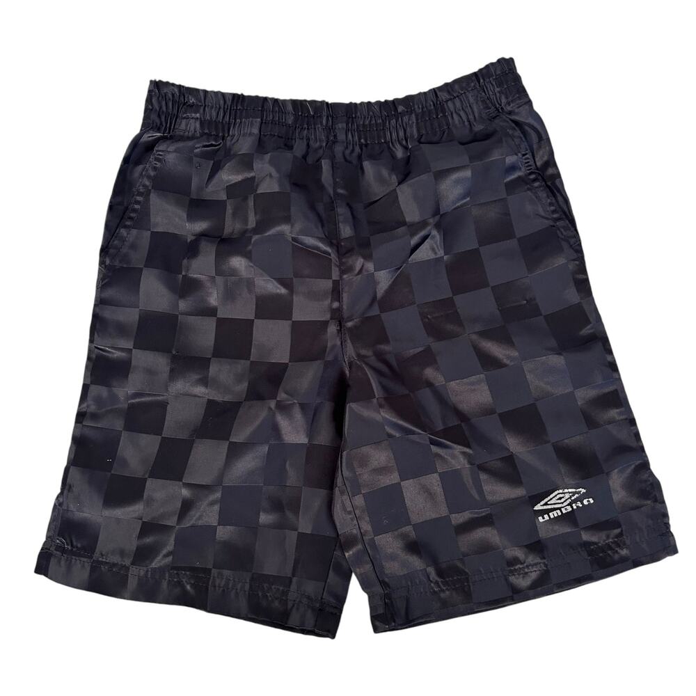 Umbro Black Checkered Shorts Sz S 4 Boys